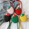 Korean children's autumn new single-shoulder bag, cute strawberry mini crossbody bag, trendy baby bags for boys and girls details Picture